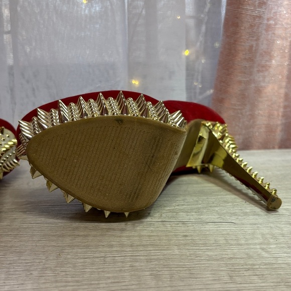 Kush Kouture Red Spiked Platform Heels Size: 7 - Picture 8 of 12